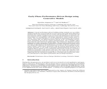 Paper thumbnail for Early-Phase Performance-Driven Design using Generative Models