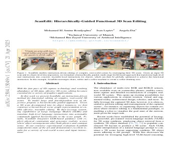 Paper thumbnail for ScanEdit: Hierarchically-Guided Functional 3D Scan Editing