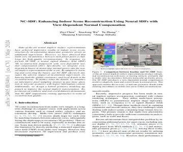 Paper thumbnail for NC-SDF: Enhancing Indoor Scene Reconstruction Using Neural SDFs with View-Dependent Normal Compensation
