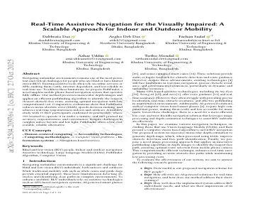 Paper thumbnail for Real-Time Assistive Navigation for the Visually Impaired: A Scalable Approach for Indoor and Outdoor Mobility
