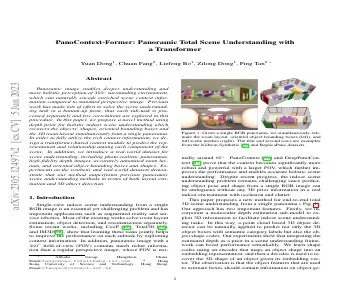 Paper thumbnail for PanoContext-Former: Panoramic Total Scene Understanding with a Transformer
