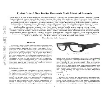 Paper thumbnail for Project Aria: A New Tool for Egocentric Multi-Modal AI Research