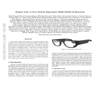 Paper thumbnail for Project Aria: A New Tool for Egocentric Multi-Modal AI Research