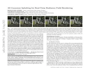 Paper thumbnail for 3D Gaussian Splatting for Real-Time Radiance Field Rendering
