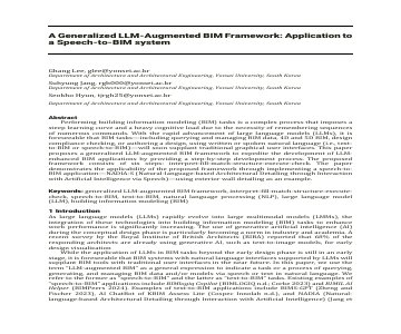 Paper thumbnail for A Generalized LLM-Augmented BIM Framework: Application to a Speech-to-BIM system