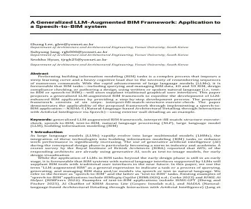 Paper thumbnail for A Generalized LLM-Augmented BIM Framework: Application to a Speech-to-BIM system