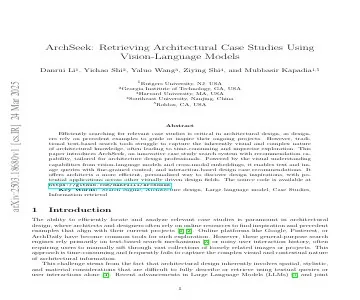 Paper thumbnail for ArchSeek: Retrieving Architectural Case Studies Using Vision-Language Models