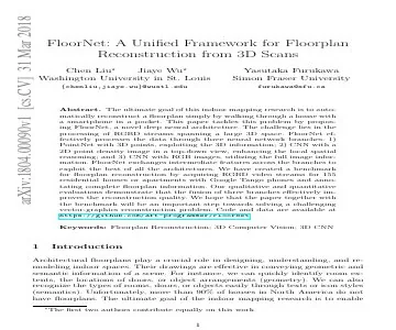 Paper thumbnail for FloorNet: A Unified Framework for Floorplan Reconstruction from 3D Scans