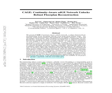 Paper thumbnail for CAGE: Continuity-Aware edGE Network Unlocks Robust Floorplan Reconstruction
