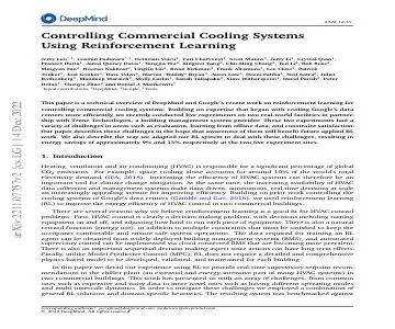 Paper thumbnail for Controlling Commercial Cooling Systems Using Reinforcement Learning