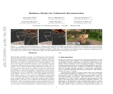 Paper thumbnail for Radiance Meshes for Volumetric Reconstruction