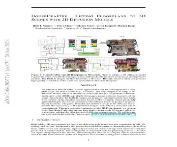 Paper thumbnail for HouseCrafter: Lifting Floorplans to 3D Scenes with 2D Diffusion Model