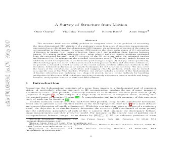 Paper thumbnail for A Survey of Structure from Motion