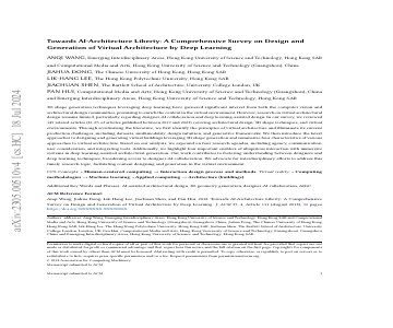 Paper thumbnail for Towards AI-Architecture Liberty: A Comprehensive Survey on Design and Generation of Virtual Architecture by Deep Learning