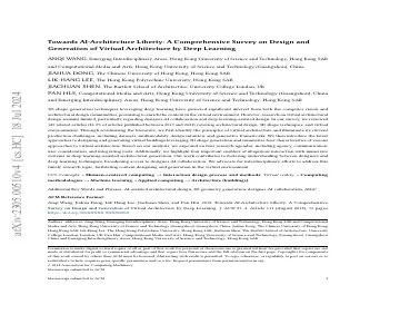 Paper thumbnail for Towards AI-Architecture Liberty: A Comprehensive Survey on Design and Generation of Virtual Architecture by Deep Learning