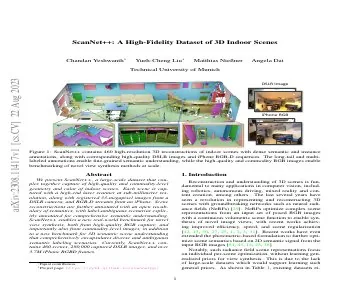 Paper thumbnail for ScanNet++: A High-Fidelity Dataset of 3D Indoor Scenes