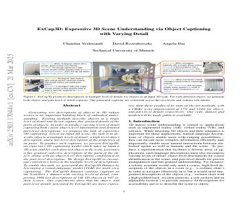 Paper thumbnail for ExCap3D: Expressive 3D Scene Understanding via Object Captioning with Varying Detail