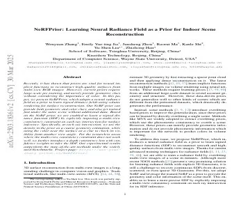 Paper thumbnail for NeRFPrior: Learning Neural Radiance Field as a Prior for Indoor Scene Reconstruction