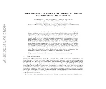 Paper thumbnail for Structured3D: A Large Photo-realistic Dataset for Structured 3D Modeling