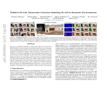 Paper thumbnail for WildGS-SLAM: Monocular Gaussian Splatting SLAM in Dynamic Environments