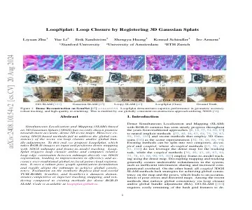 Paper thumbnail for LoopSplat: Loop Closure by Registering 3D Gaussian Splats
